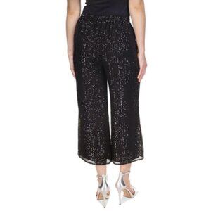 NWT Michael Kors Petites Sequined Cropped Wide-Leg Pants – Size PM
